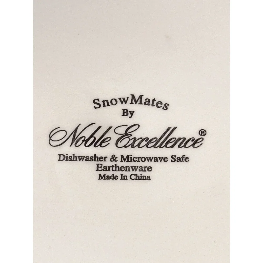 Snow Mates by Noble Excellence Christmas Holiday Plates Snowman and Snowflakes